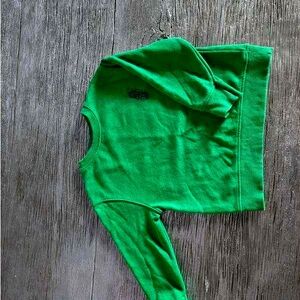 Green boy sweater.